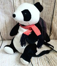 Vintage Plush Panda Bear Small Backpack, Adjustable Straps- FREE POSTAGE 