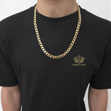 Mens 9ct Gold XP 8mm Gold Curb