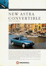 Vauxhall Astra Convertible Mk3 1994-1995 UK Market Single Sheet Brochure 1.6 1.8