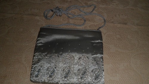 Women silver beaded - beaded, evening