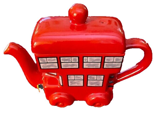 Teapot london bus vintage made - teapot,