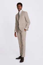 moss mens suit jacket cream & taupe houndstooth button up slim fit size 38S