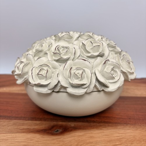 Vintage ceramic rose trinket - rose,