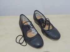 Children Boys Girls Black Dance Tap Shoes size 1 Toe heel Taps Average Condition