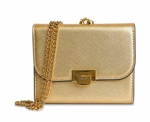 Gold metallic faux leather - gold,