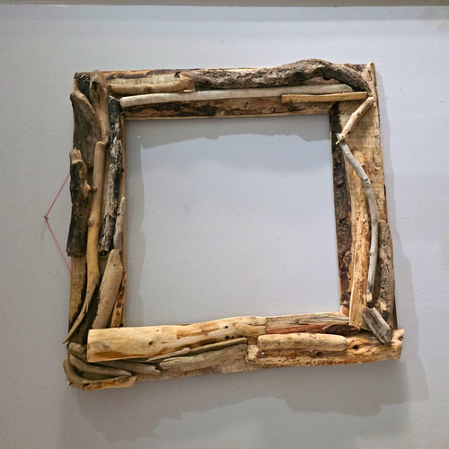 Rustic natural driftwood - natural, wall