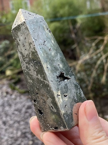 Iron pyrite wand - wand, point