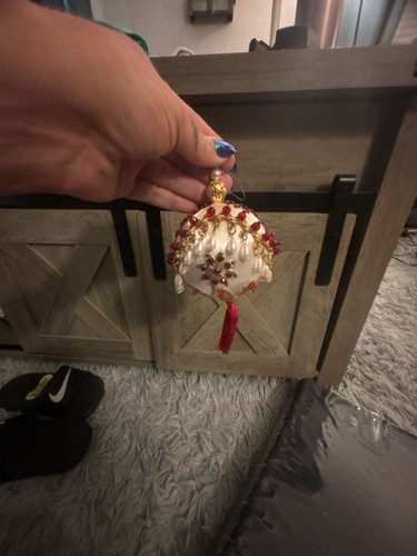Beaded christmas ornament - beaded,