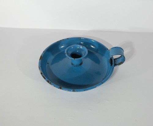 Vintage french blue enamel tin - vintage,
