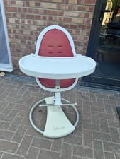 Bloom Fresco Baby High Chair White with Red Insert Used Wear and Tear See Pics