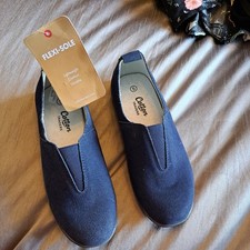 Cotton Traders Suede Ladies Slip On trainers Blue Size 5 UK New with tags