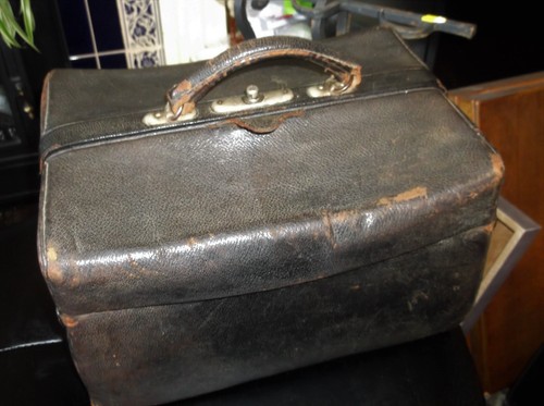 Antique black leather - antique,