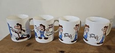 4 x Tetley Tea Folk Ceramic Mugs Coffee Mug Excellent Condition
