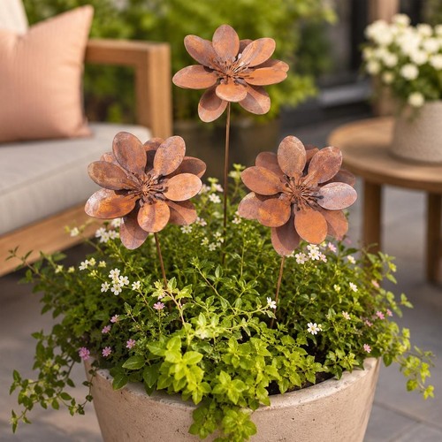 Set rustic metal - metal, flower