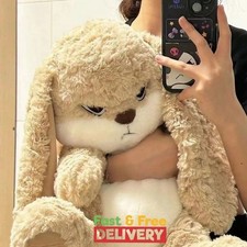 Large Size Angry Rabbit Plush Toy Cute Animal Plushie Doll Kawaii Stuffed Soft T