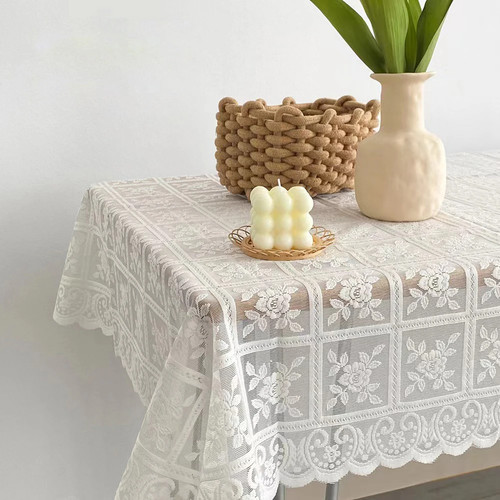 Beige square lace - lace, tablecloth