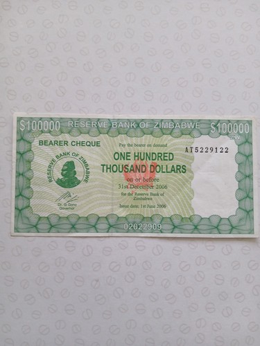 Zimbabwe 100000 dollars - 100000,