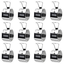 12pcs Click Counters 4 Digit Mechanical Handheld Hand Tally Lap Counter Silver