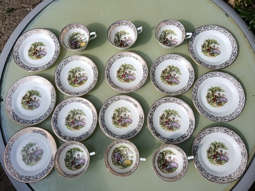 18pc vintage bone china - 18pc,