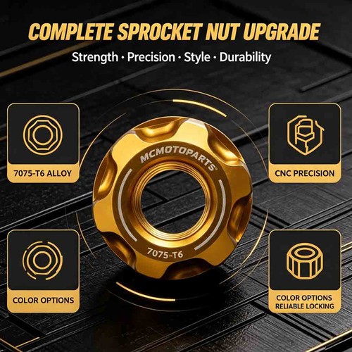 Spoke6 gold rear - sprocket, nuts