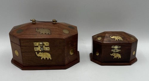 Wooden jewellery trinket boxes - wooden,