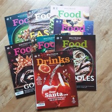 8 Waitrose Magazines 2023 - Food Jan, Apr, Aug, Sep, Oct, Nov, Dec, Drinks Xmas