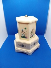 Musical Cigarette Lipstick Carousel Music Box Selcol Dispenser 1950's White