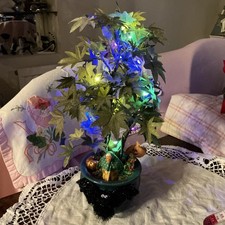 Happy Halloween light-up Tree Faux Pumpkins witch bat Decor Autumn Ornament