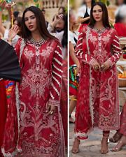 Pakistani indian Designer Embroidered Cotton Suit Unstitched 3 PC Shalwar Kameez