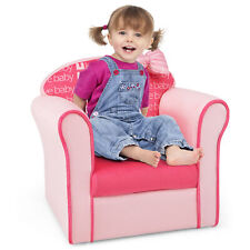 Kids Single Pattern Upholstered Armchair Children Room Reading Sofa-Pink