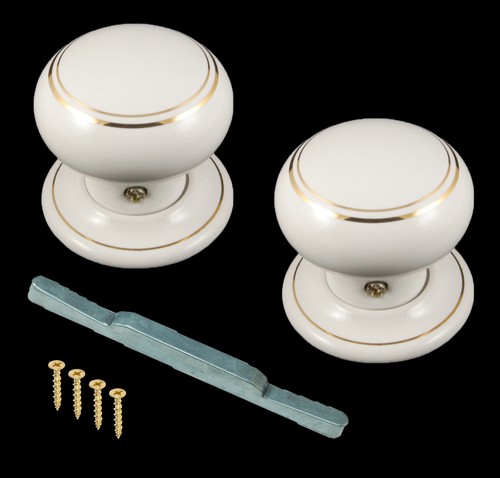 60mm white double goldline - double,