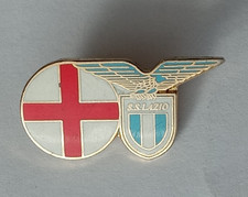 Lazio / England Flag Crest Micro /  Mini Enamel Football Pin Badge.    PB4-787