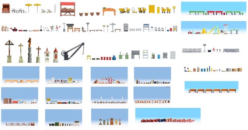 Painted accessories sets - ho,