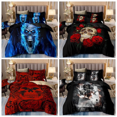 Skull duvet quilt cover with - duvet,