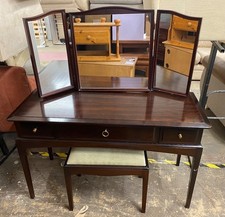 Stag Minstrel Mahogany Dressing Table With Olive Green And Mahogany Stool CS A29