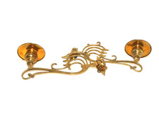 Pair Vintage Brass Swing Arm piano / Wall Candle Holders Sconces