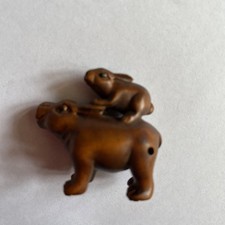 Vintage Netsuke Rabbit On
