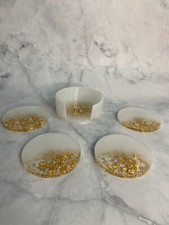 Resin Gold And White Coaster