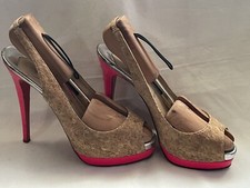 Christian Louboutin ~Paris Smart Brown Leather Pump Shoes UK 7.5 EU 41
