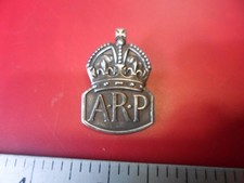 Original WW2 1938? Silver ARP Badge - Air Raid Precautions