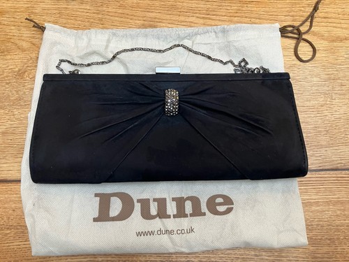 Dune black suede clutch bag - black,