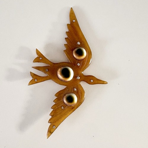 Antique art deco carved horn - art,