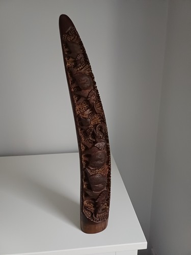 Hand carved wooden - , tusk