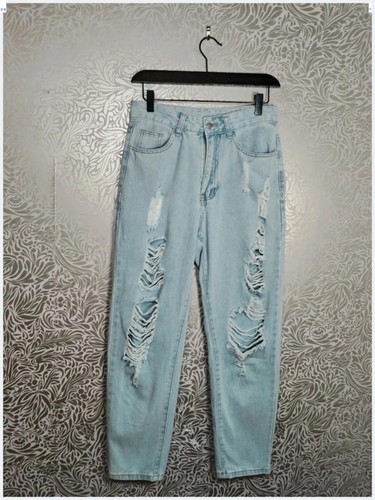 High waisted distressed ripped - high,