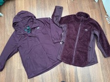Women's Trespass Burgundy 3-in-1 Waterproof Jacket Size XL 16 Fleece Inner VGC