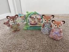 Sylvanian Families Deer Family 5799 & Deer Babies Floral Swing Set 5801