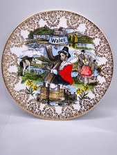 Vintage Pyramid Pottery “Wales” Souvenir Plate – Welsh Landmarks & Heritage Scen