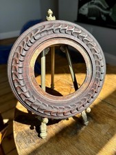 Lovely Antique Carved Oak Tondo Frame 7" x 7" Ext. w Traces of Gilding ~ c.1870