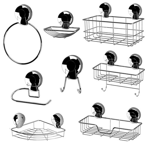 Suction wall mounted bathroom - mounted,