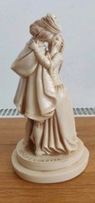 Italian Romeo And Juliet Kissing Alabaster Figurines Signed Faro